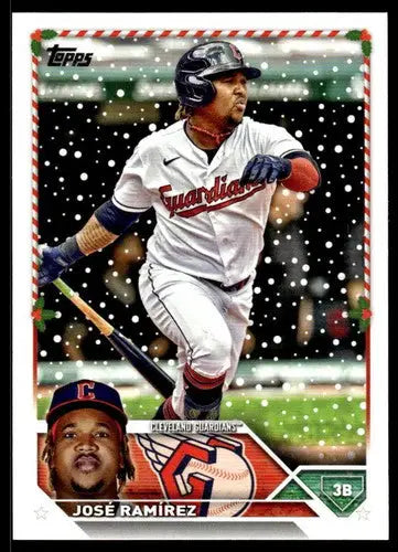 2023 Topps Holiday H94 Jose Ramirez baseball card with original gloss, near mint condition