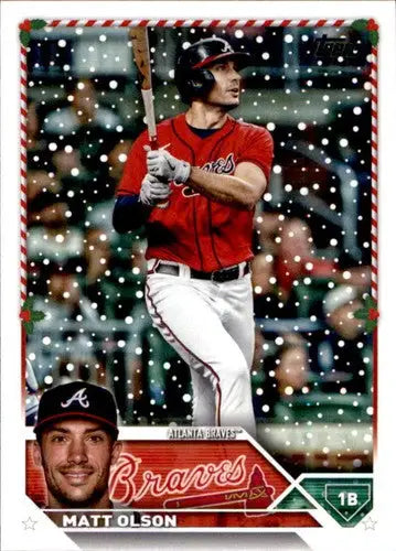 2023 Topps Holiday #H97 Matt Olson NM Near Mint Braves ID:66290 - Baseball Card Single