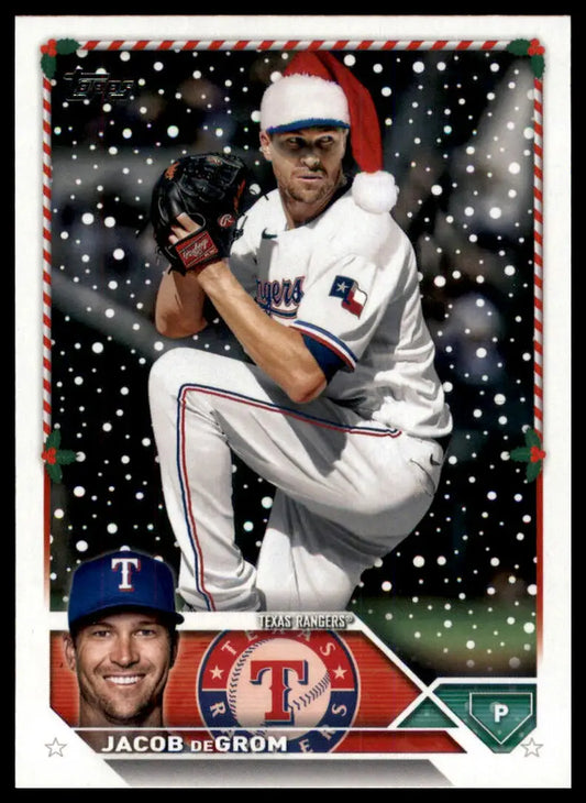 2023 Topps Holiday Jacob deGrom H197 Texas Rangers NM - Baseball Card Single