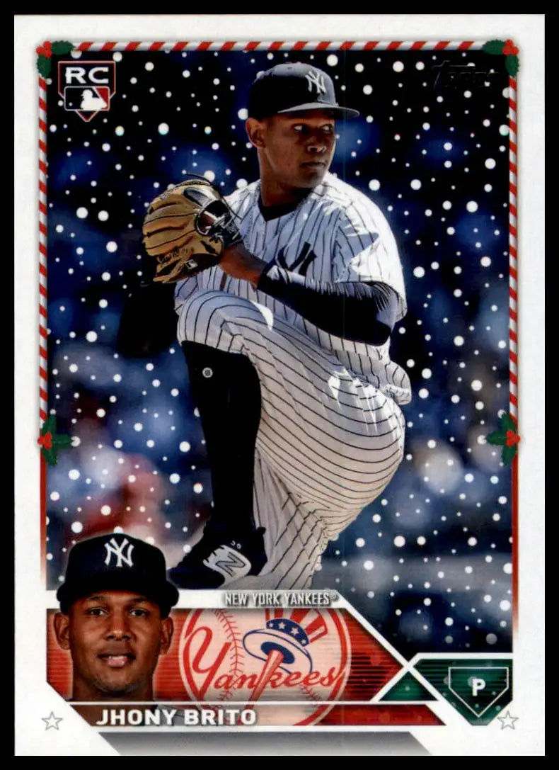 2023 Topps Holiday Jhony Brito RC H138 New York Yankees NM - Baseball Card Single