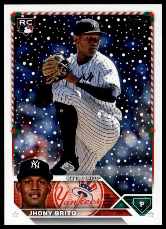 2023 Topps Holiday Jhony Brito RC H138 New York Yankees NM - Baseball Card Single