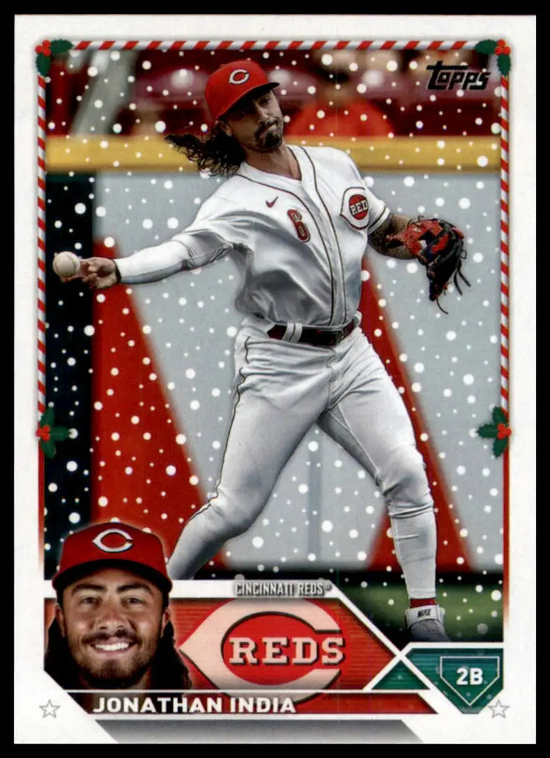 2023 Topps Holiday Jonathan India H135 Cincinnati Reds NM - Baseball Card Single