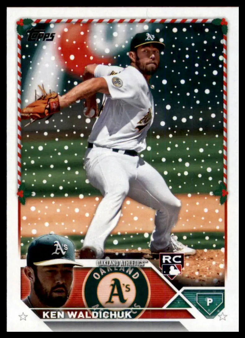 2023 Topps Holiday Ken Waldichuk RC H31 Oakland Athletics NM - Baseball Card Single