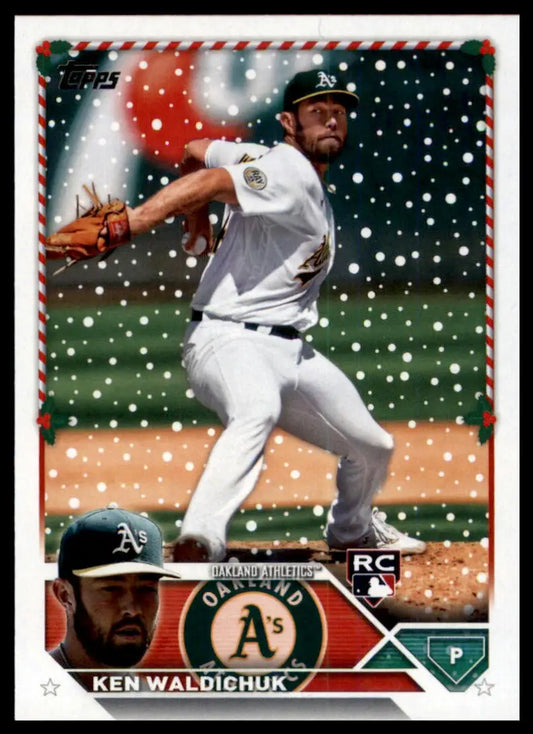 2023 Topps Holiday Ken Waldichuk RC H31 Oakland Athletics NM - Baseball Card Single