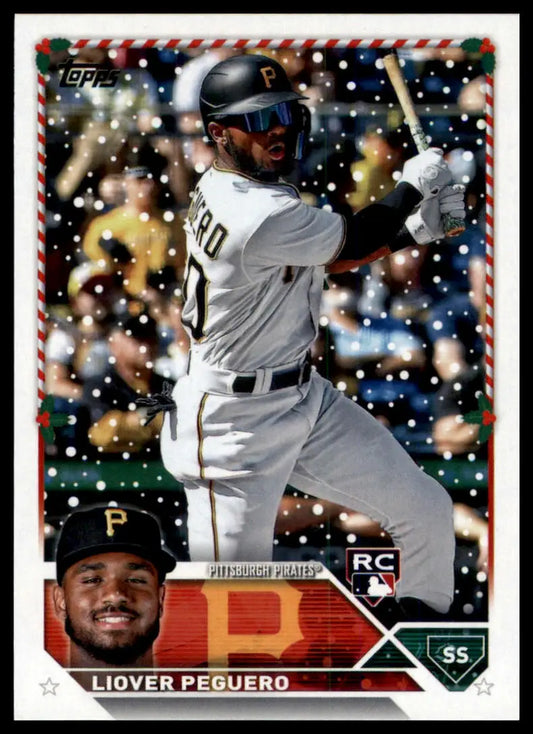 2023 Topps Holiday Liover Peguero RC H89 Pittsburgh Pirates NM - Baseball Card Single