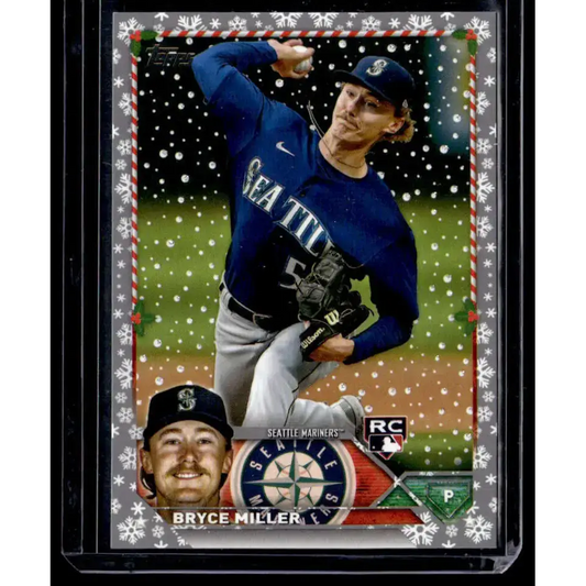 2023 Topps Holiday Metallic #H65 Bryce Miller NM-MT RC Rookie Seattle Mariners Baseball Card - Baseball Card Single