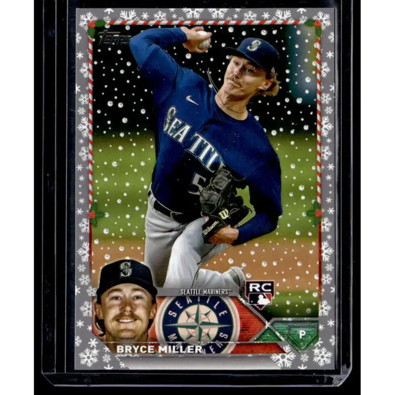 2023 Topps Holiday Metallic #H65 Bryce Miller NM-MT RC Rookie Seattle Mariners Baseball Card - Baseball Card Single