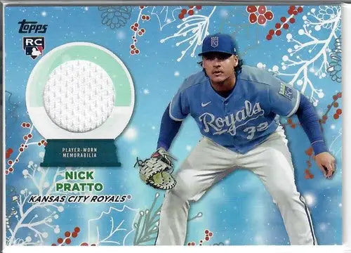 2023 Topps Holiday Relics Nick Pratto baseball card in Topps Holiday collection