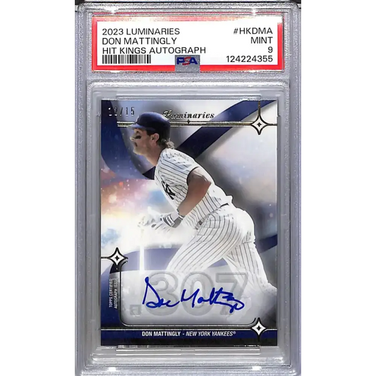 2023 Topps Luminaries Hit Kings #HK-DMA Don Mattingly PSA 9 MINT Auto 12/15 New York Yankees - Baseball Card Single