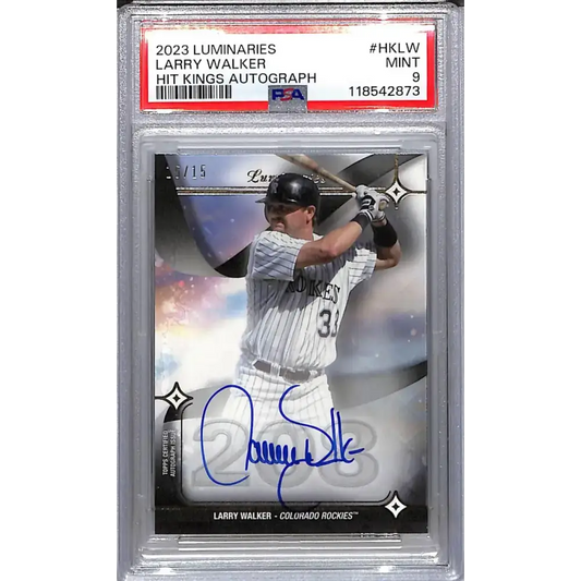 2023 Topps Luminaries Hit Kings #HK-LW Larry Walker PSA 9 MINT Auto 15/15 Colorado Rockies - Baseball Card Single