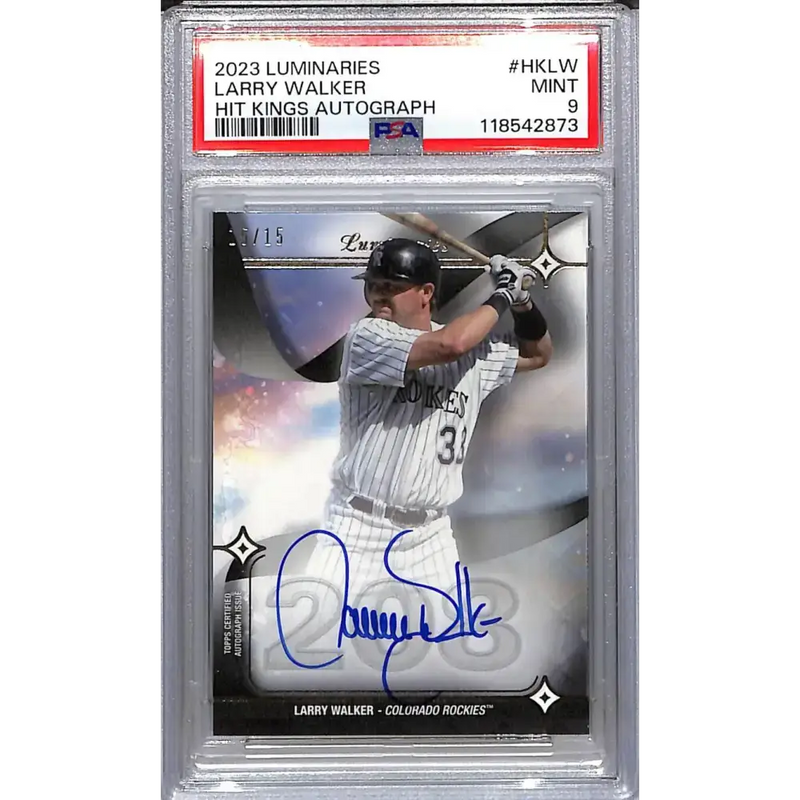 2023 Topps Luminaries Hit Kings #HK-LW Larry Walker PSA 9 MINT Auto 15/15 Colorado Rockies - Baseball Card Single