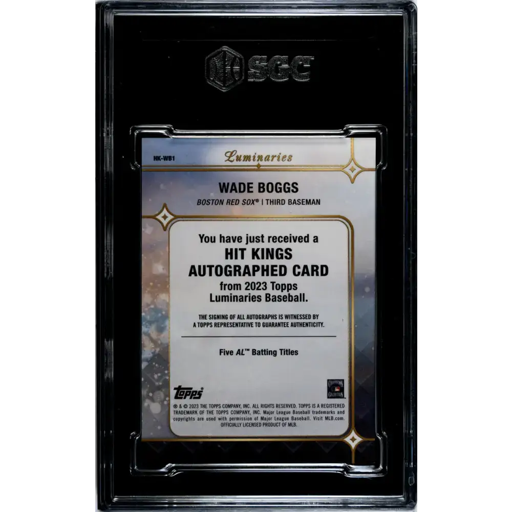 2023 Topps Luminaries #HK-WB1 Wade Boggs SGC 8.5 NM/MT+ Auto 3/3 Boston Red Sox Baseball Card - Baseball Card Single