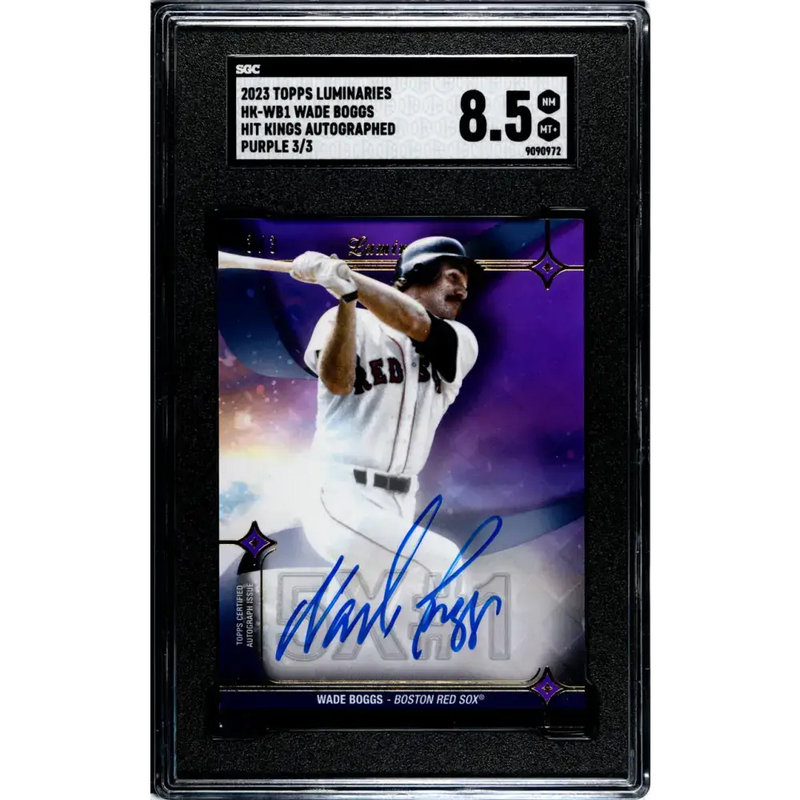 2023 Topps Luminaries #HK-WB1 Wade Boggs SGC 8.5 NM/MT+ Auto 3/3 Boston Red Sox Baseball Card - Baseball Card Single