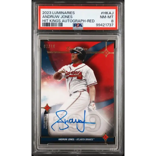 2023 Topps Luminaries #HKAJ Andruw Jones PSA 8 NM-MT Auto 3/10 Atlanta Braves Baseball Card - Baseball Card Single