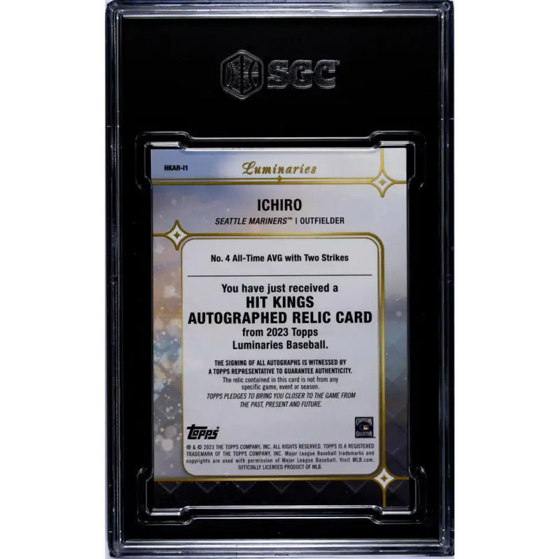 2023 Topps Luminaries #HKAR-I1 Ichiro Suzuki SGC 8 NM/MT MEM Auto 14/15 Seattle Mariners Baseball Card - Baseball Card