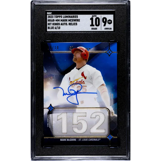 2023 Topps Luminaries #HKAR-MM Mark McGwire SGC 9 MINT MEM Auto 6/10 St. Louis Cardinals Baseball Card - Baseball Card