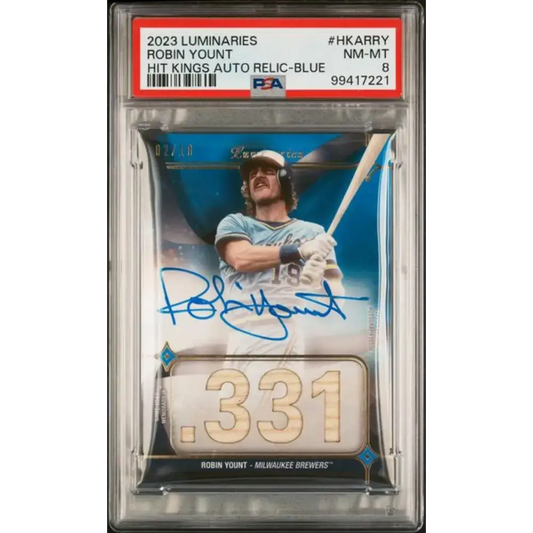 2023 Topps Luminaries #HKARRY Robin Yount PSA 8 NM-MT MEM Auto 2/10 Milwaukee Brewers Baseball Card - Baseball Card