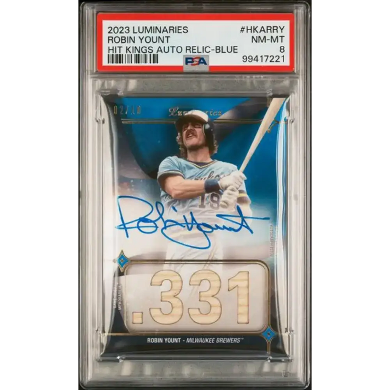2023 Topps Luminaries #HKARRY Robin Yount PSA 8 NM-MT MEM Auto 2/10 Milwaukee Brewers Baseball Card - Baseball Card