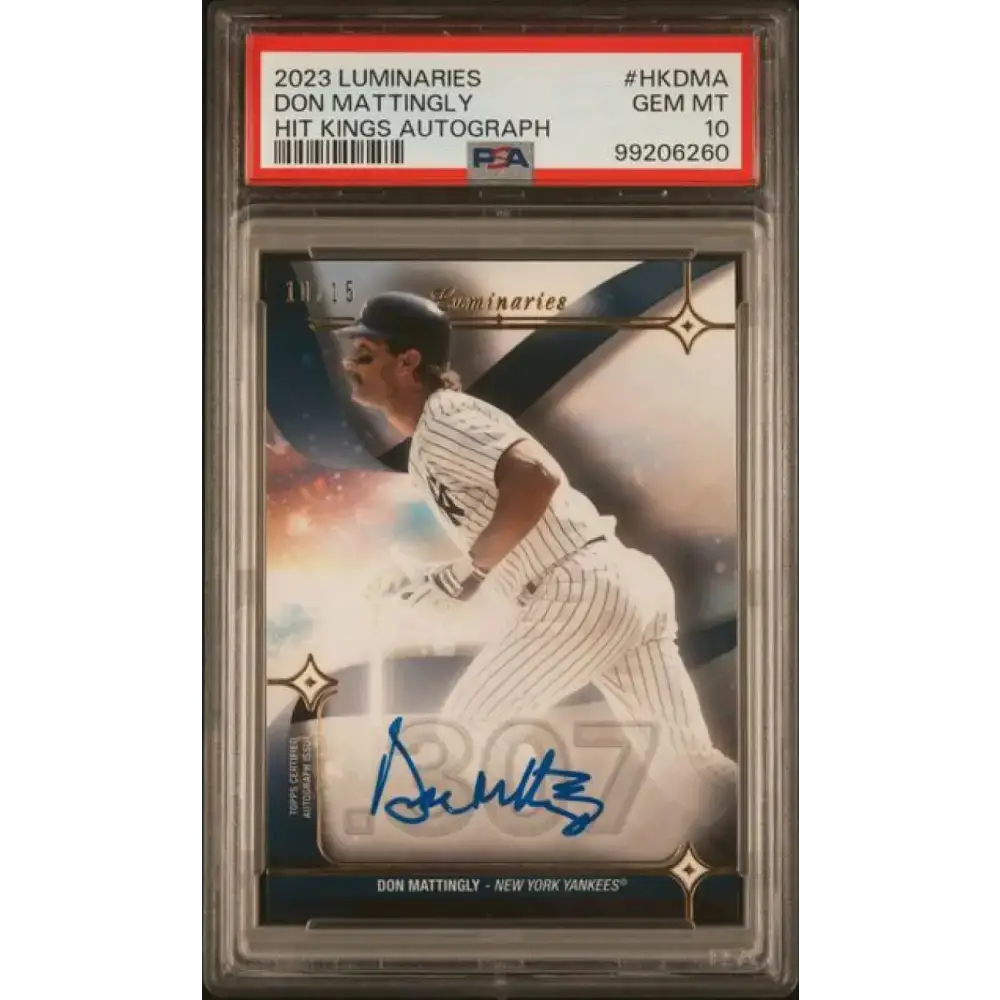2023 Topps Luminaries #HKDMA Don Mattingly PSA 10 GEM MINT Auto 10/15 New York Yankees Baseball Card - Baseball Card
