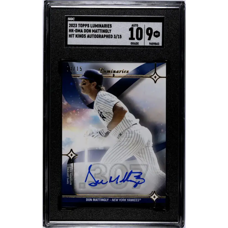 2023 Topps Luminaries #HKDMA Don Mattingly SGC 9 MINT Auto 3/15 New York Yankees Baseball Card - Baseball Card Single