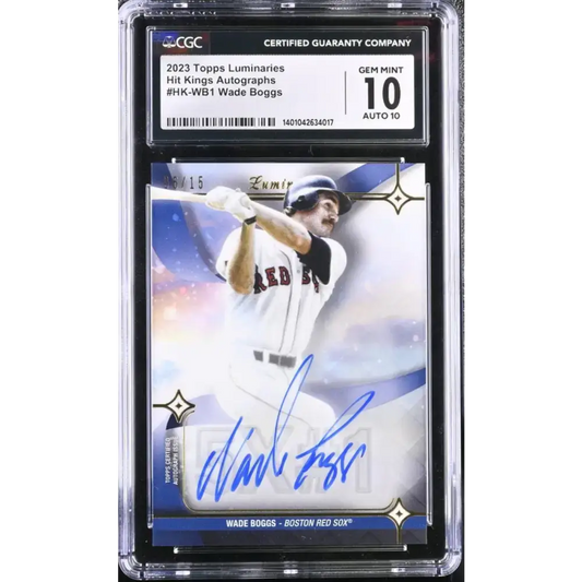 2023 Topps Luminaries #HKWB1 Wade Boggs CGC Gem Mint 10 Auto 6/15 Boston Red Sox Baseball Card - Baseball Card Single