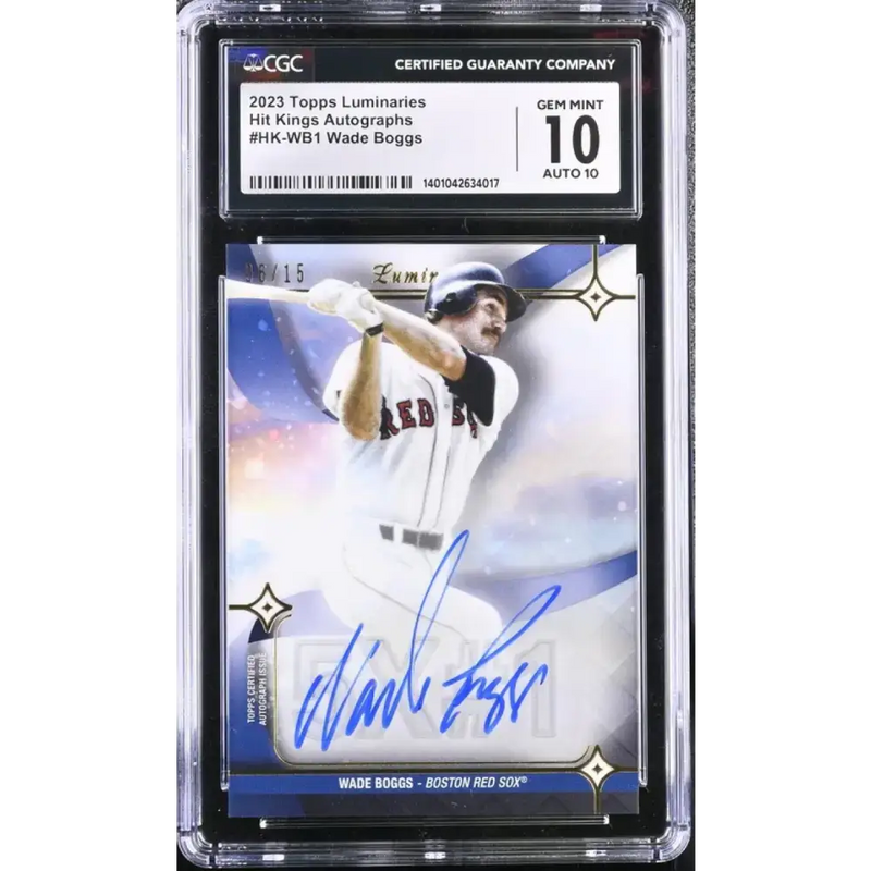 2023 Topps Luminaries #HKWB1 Wade Boggs CGC Gem Mint 10 Auto 6/15 Boston Red Sox Baseball Card - Baseball Card Single