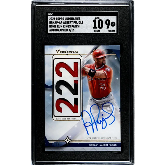 2023 Topps Luminaries #HRKAP-AP Albert Pujols SGC 9 MINT MEM Auto 7/15 Anaheim Angels Baseball Card - Baseball Card