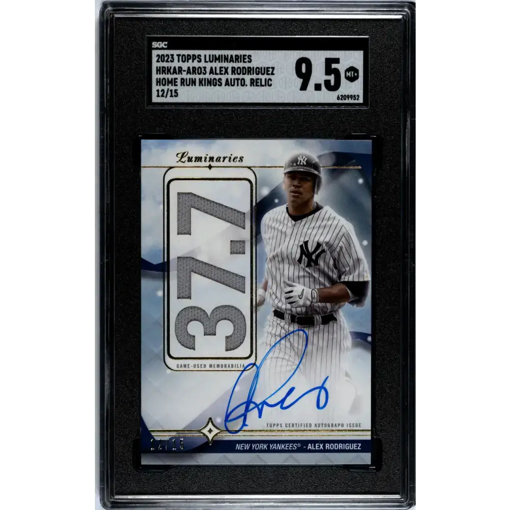 2023 Topps Luminaries #HRKAR-AR03 Alex Rodriguez SGC 9.5 MINT+ MEM Auto 12/15 New York Yankees Baseball Card - Baseball