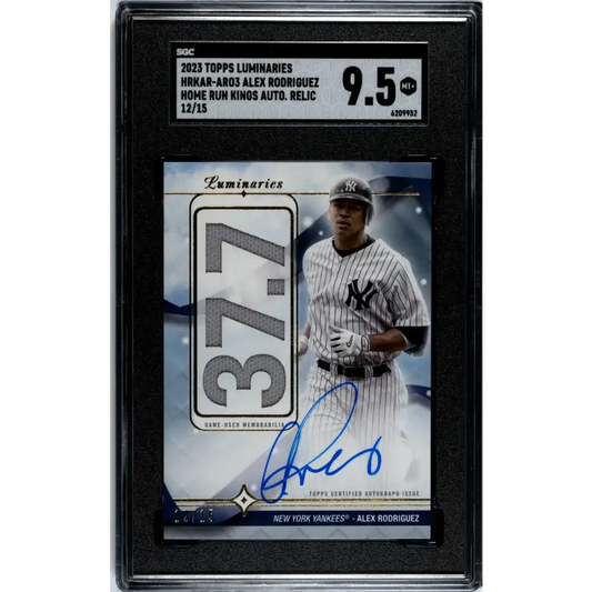2023 Topps Luminaries #HRKAR-AR03 Alex Rodriguez SGC 9.5 MINT+ MEM Auto 12/15 New York Yankees Baseball Card - Baseball