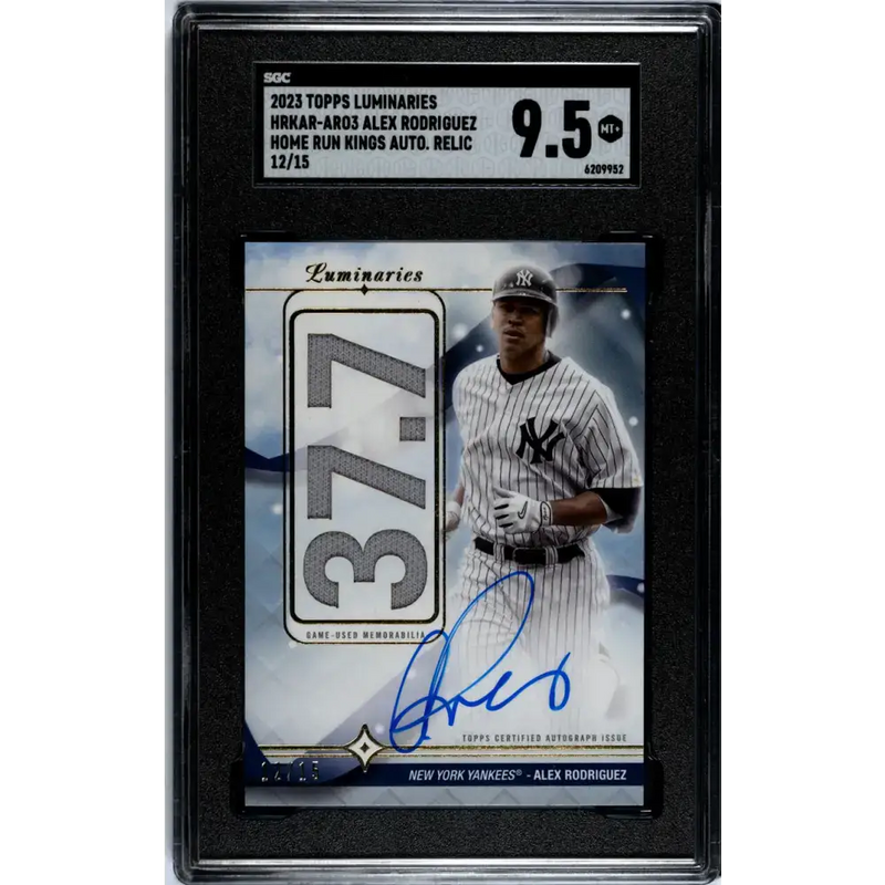 2023 Topps Luminaries #HRKAR-AR03 Alex Rodriguez SGC 9.5 MINT+ MEM Auto 12/15 New York Yankees Baseball Card - Baseball