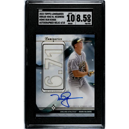 2023 Topps Luminaries #HRKAR-MM2 Mark McGwire SGC 8.5 NM/MT+ MEM Auto 4/15 Oakland Athletics Baseball Card - Baseball