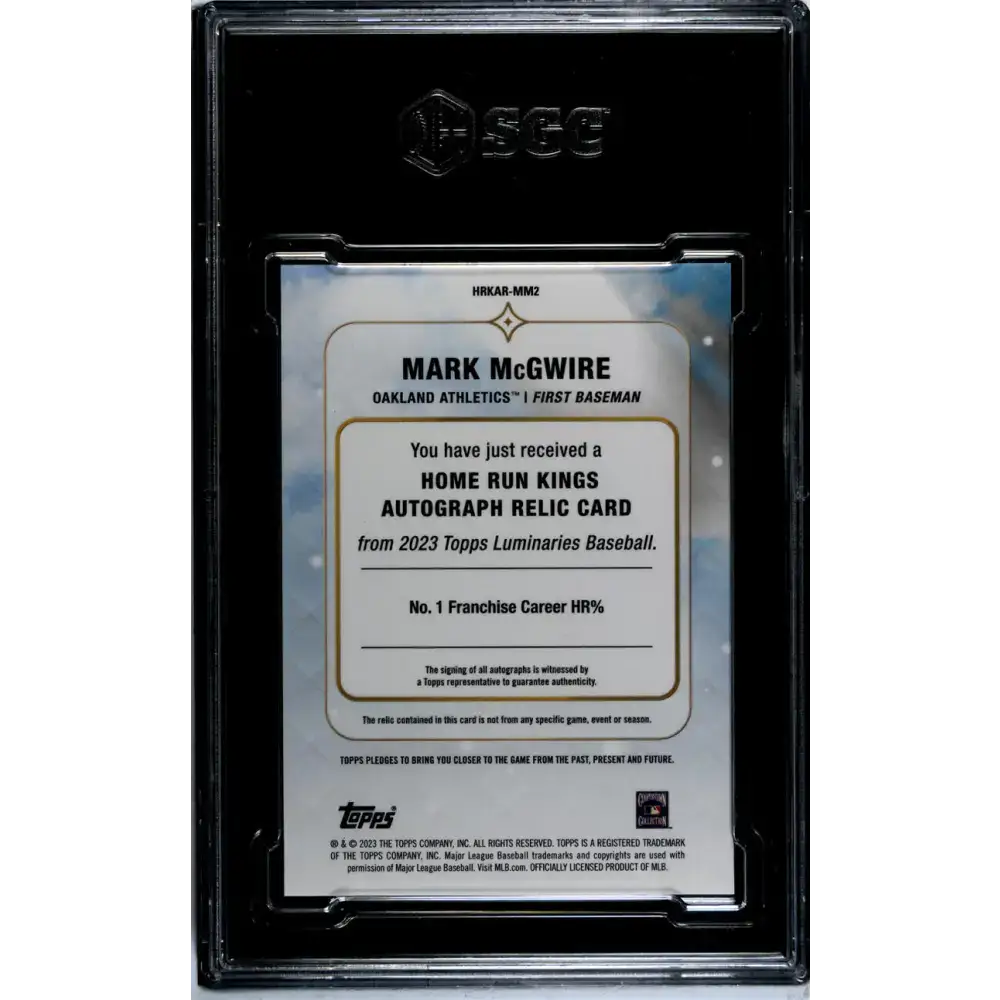 2023 Topps Luminaries #HRKAR-MM2 Mark McGwire SGC 8.5 NM/MT+ MEM Auto 4/15 Oakland Athletics Baseball Card - Baseball
