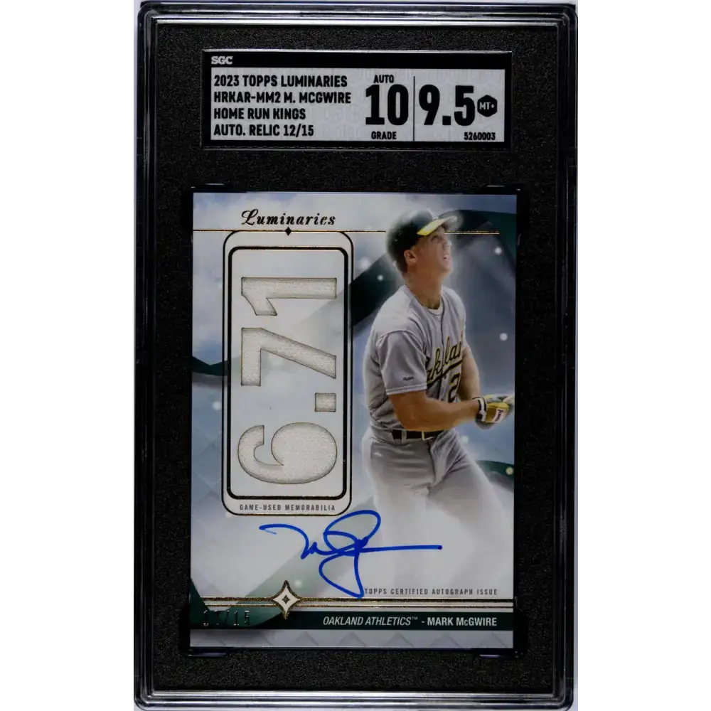 2023 Topps Luminaries #HRKARMM2 Mark McGwire MEM Auto 12/15 Oakland Athletics Baseball Card - Baseball Card Single