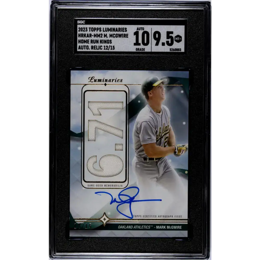 2023 Topps Luminaries #HRKARMM2 Mark McGwire MEM Auto 12/15 Oakland Athletics Baseball Card - Baseball Card Single