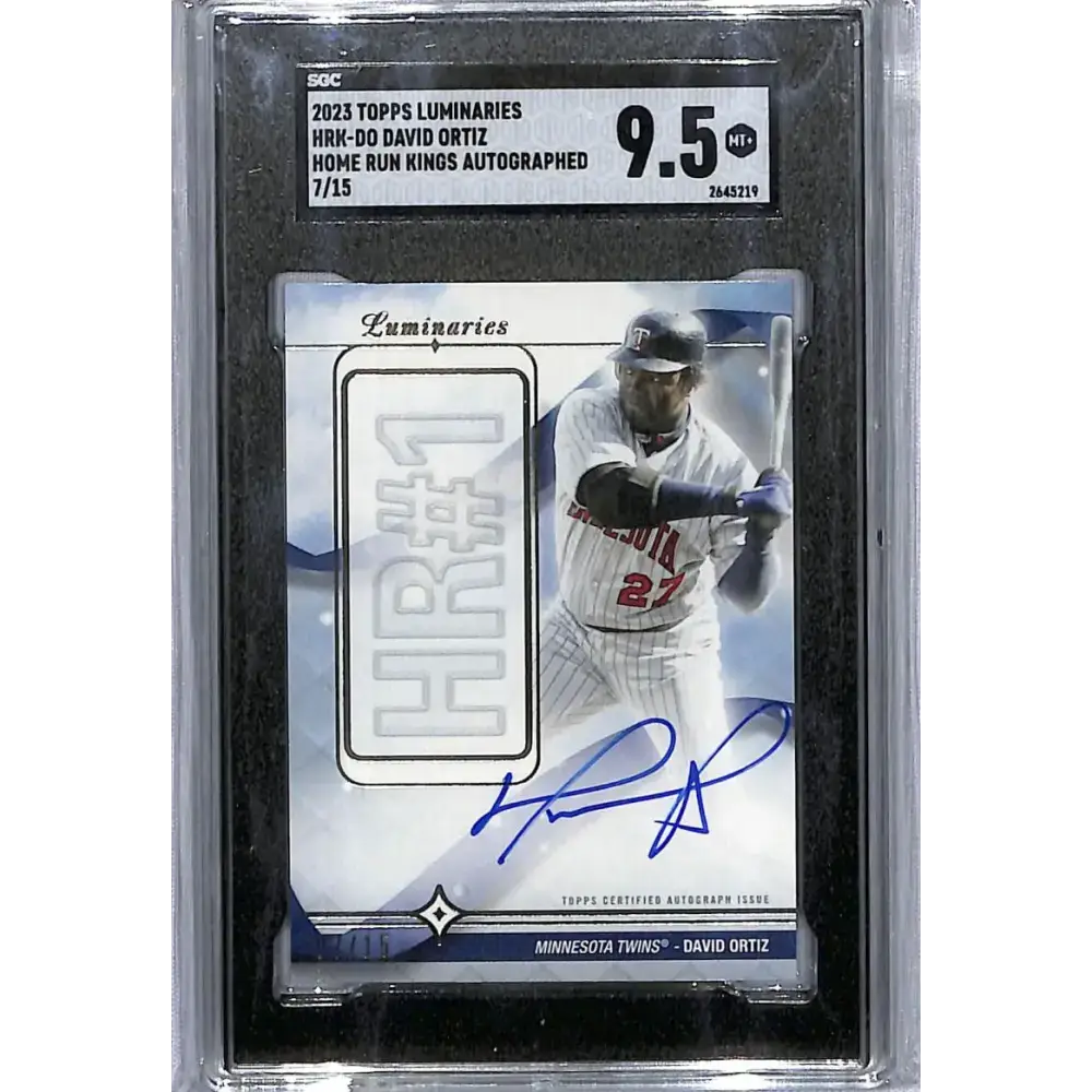 2023 Topps Luminaries #HRKDO David Ortiz SGC 9.5 MINT+ Auto 7/15 Minnesota Twins Baseball Card - Baseball Card Single