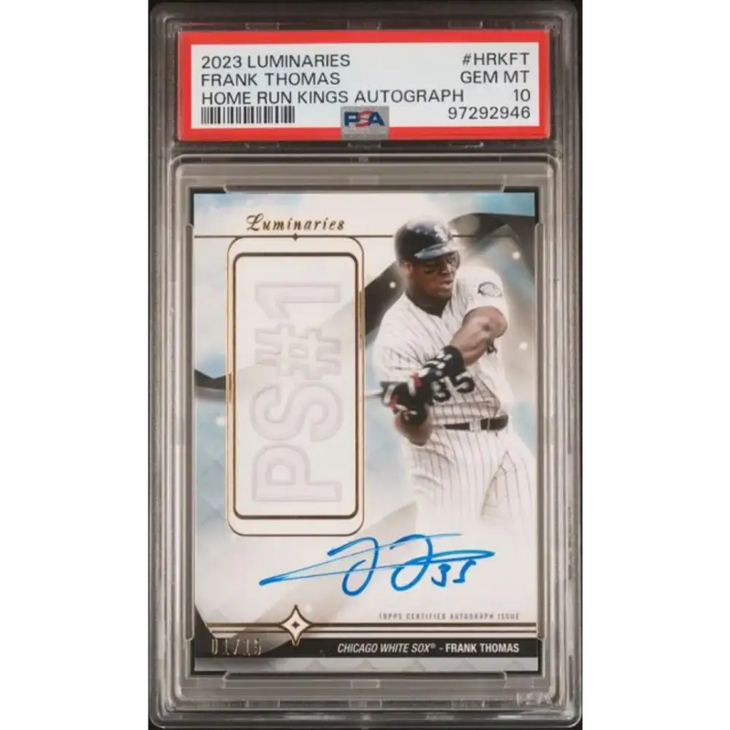 2023 Topps Luminaries #HRKFT Frank Thomas PSA 10 GEM MINT Auto 1/15 Chicago White Sox Baseball Card - Baseball Card