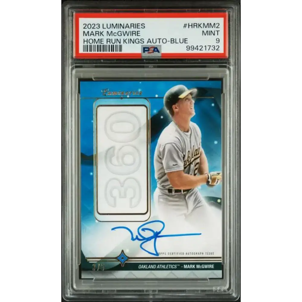 2023 Topps Luminaries #HRKMM2 Mark McGwire PSA 9 MINT Auto 3/5 Oakland Athletics Baseball Card - Baseball Card Single