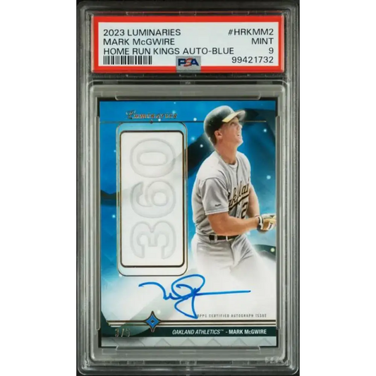 2023 Topps Luminaries #HRKMM2 Mark McGwire PSA 9 MINT Auto 3/5 Oakland Athletics Baseball Card - Baseball Card Single