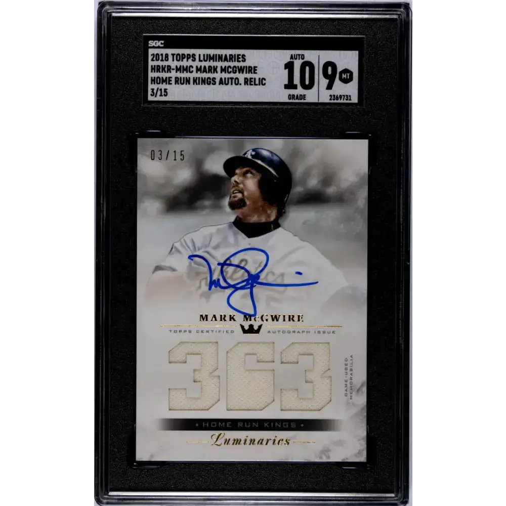 2023 Topps Luminaries #HRKRMMC Mark McGwire MEM Auto 3/15 Oakland Athletics Baseball Card - Baseball Card Single