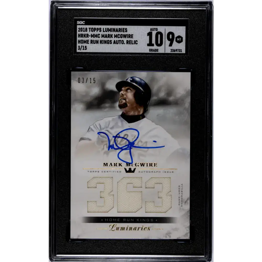 2023 Topps Luminaries #HRKRMMC Mark McGwire MEM Auto 3/15 Oakland Athletics Baseball Card - Baseball Card Single
