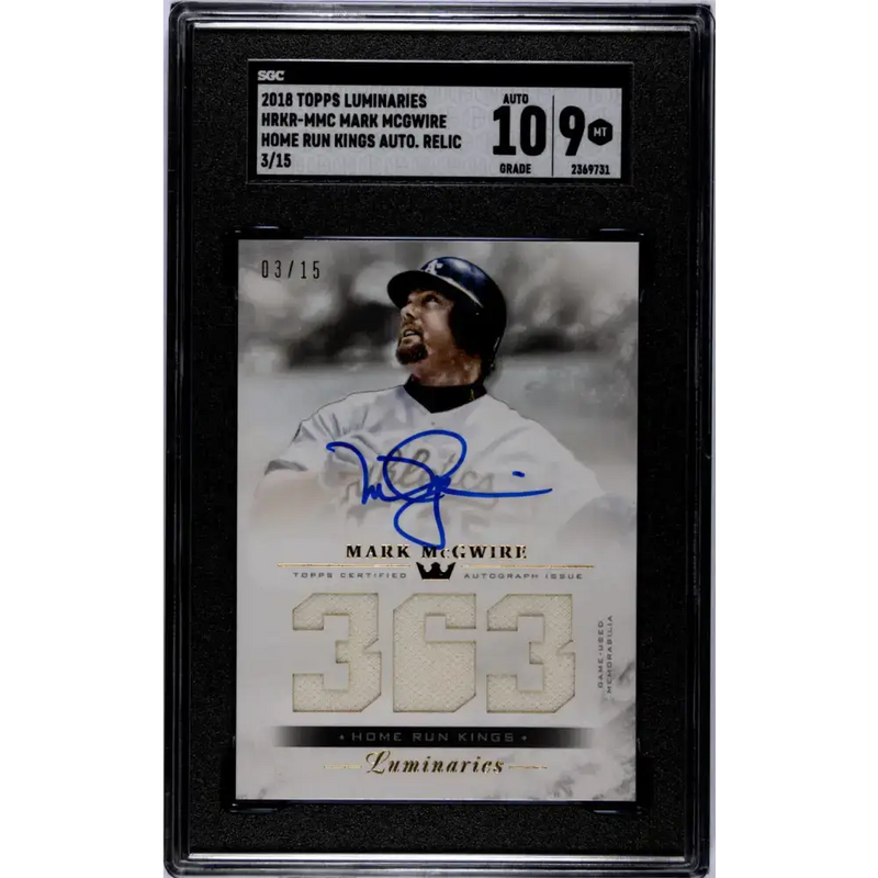 2023 Topps Luminaries #HRKRMMC Mark McGwire MEM Auto 3/15 Oakland Athletics Baseball Card - Baseball Card Single