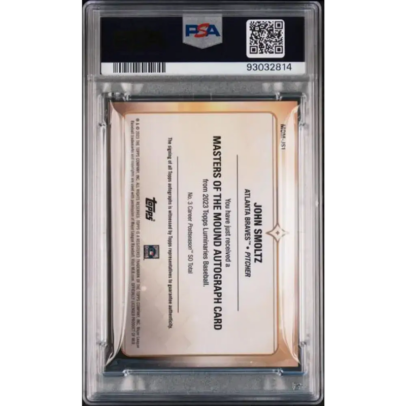 2023 Topps Luminaries #MOMJS1 John Smoltz PSA 8 NM-MT Auto 1/1 Atlanta Braves Baseball Card - Baseball Card Single