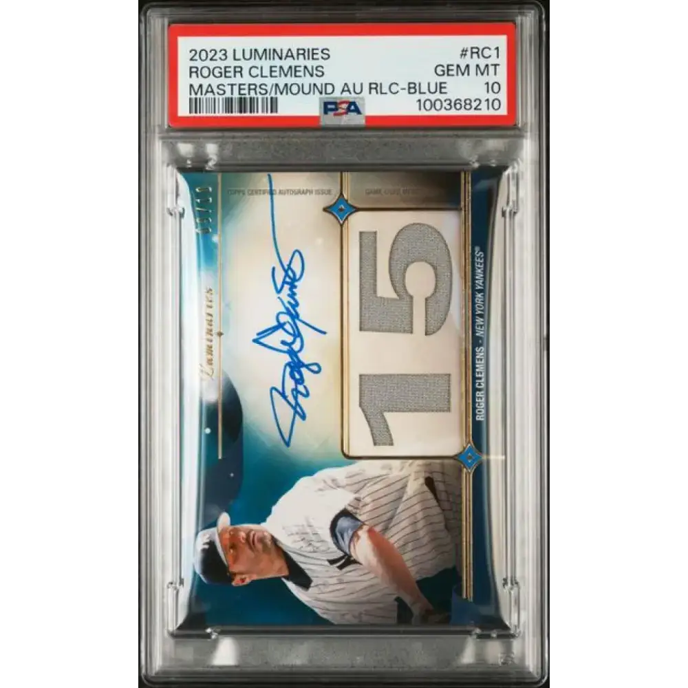 2023 Topps Luminaries #RC1 Roger Clemens PSA 10 GEM MINT MEM Auto 9/10 New York Yankees Baseball Card - Baseball Card