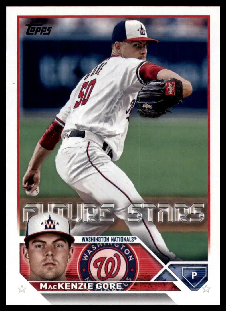 2023 Topps MacKenzie Gore 629 Washington Nationals NM - Baseball Card Single