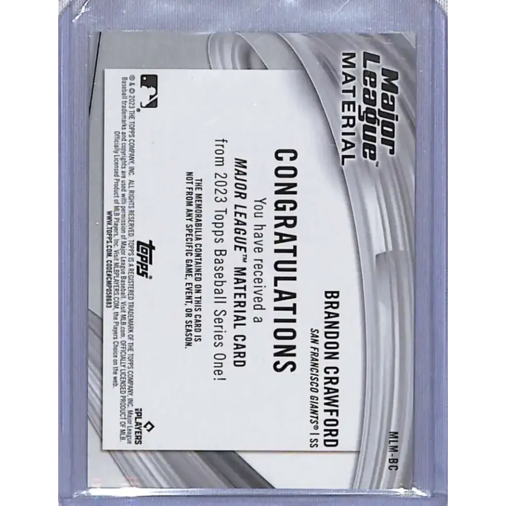 2023 Topps #MLM-BC Brandon Crawford San Francisco Giants NM-MT Baseball Card - Baseball Card Single