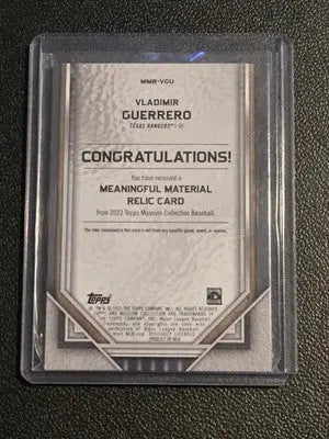 2023 Topps Museum Collection Vladimir Guerrero Meaningful Relics Copper #/35 - Baseball Card Single