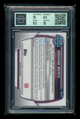 2023 Topps National VIP Bowman U Chrome Graham Mertz #BVU-6 Arena Club 10 - Football Card Single