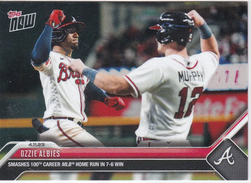 2023 TOPPS NOW #102 OZZIE ALBIES- ATLANTA BRAVES - Baseball Card Single