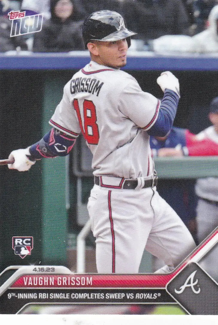 Baseball trading card of Vaughn Grissom Atlanta Braves 2023 TOPPS NOW #136