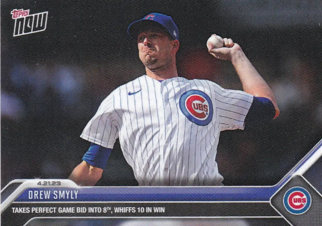 Baseball trading card of Drew Smyly Chicago Cubs from 2023 TOPPS NOW series